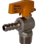 Válvula Esfera Angular para Gás 1/2 Polegada Macho x 3/8 Polegada Bico Mangueira Emmeti