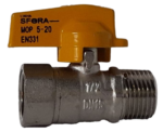 Válvula Esfera Reta para Gás Macho/Fêmea 1/2 Polegada Emmeti