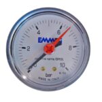 Manômetro Reto 1/4 Polegada x 63 mm 10 Bar Emmeti