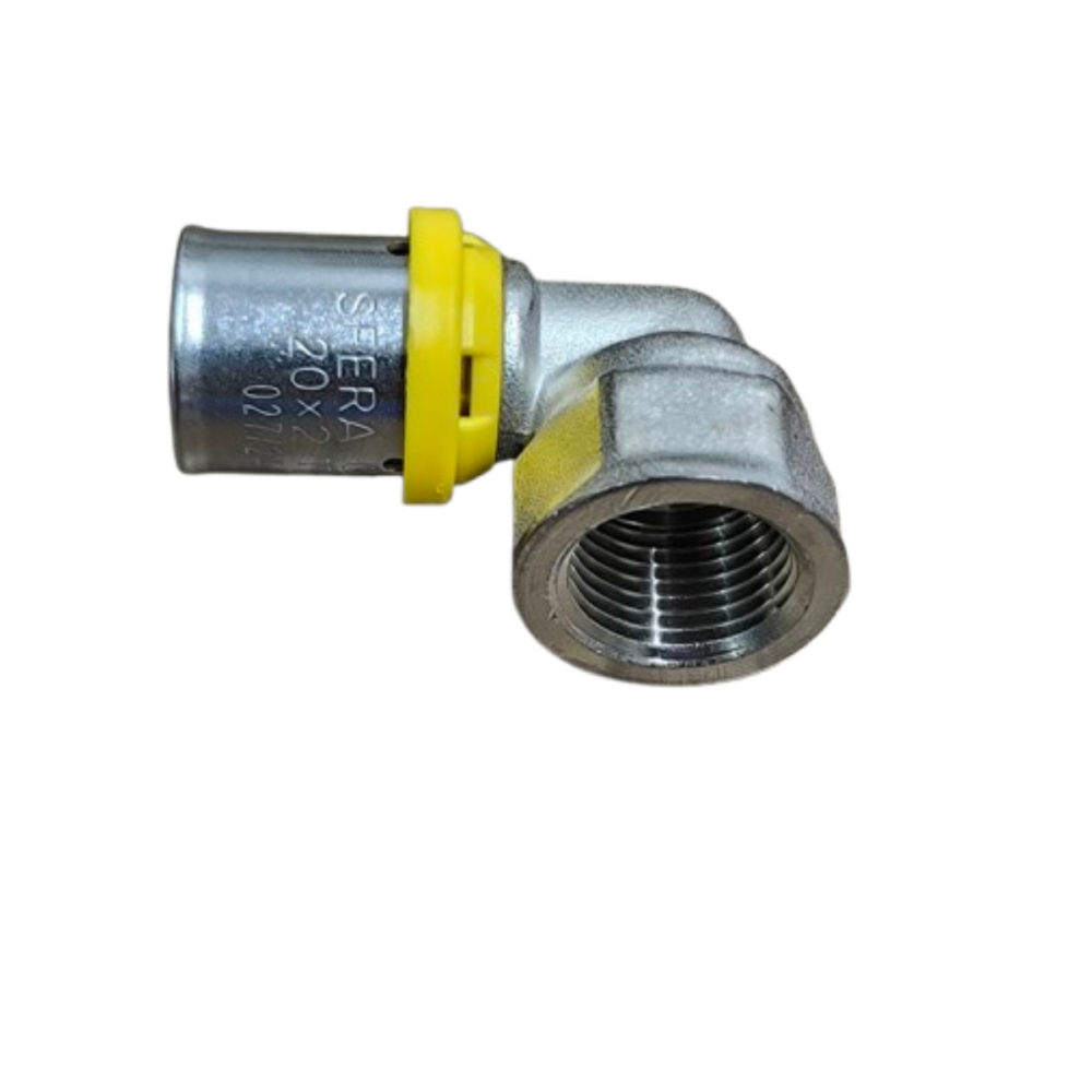 Cotovelo Fêmea para Gás 20 mm x 1/2 Polegada Prensar Sfera - Imagem 2