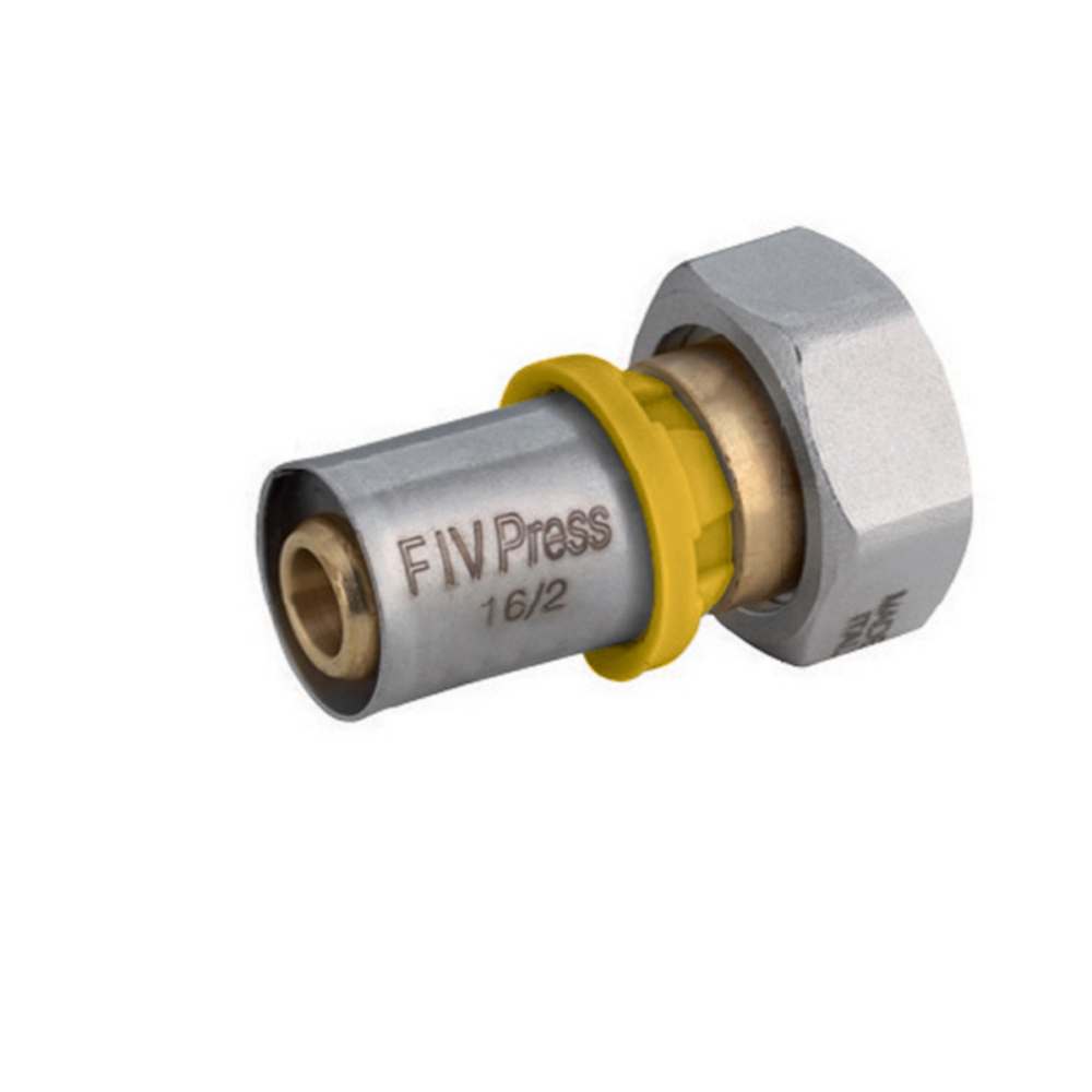 Conector Fêmea Móvel para Gás16 mm x 1/2 Polegada Prensar Emmeti - Imagem 2