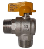 Válvula Esfera Angular para Gás Macho/Macho 3/4 Polegada Emmeti