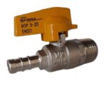 Válvula Esfera Reta para Gás 1/2 Polegada Macho x 3/8 Polegada Bico Mangueira Emmeti