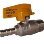 Válvula Esfera Reta para Gás 1/2 Polegada Macho x 3/8 Polegada Bico Mangueira Emmeti