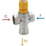 Válvula Misturadora Termostática para Água Sanitária de Instalação Solar 3/4 Polegada Fêmea Emmeti