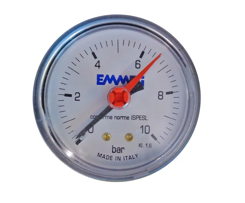 Manômetro Reto 1/4 Polegada x 63 mm 10 Bar Emmeti - Imagem 1