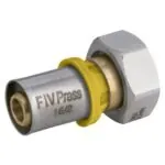 Conector Fêmea Móvel para Gás 20 mm X 3/4  Polegada Prensar Emmeti