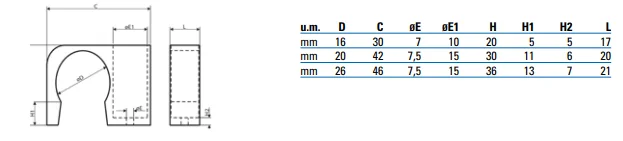 Suporte para tubo simples 16mm - Imagem 3
