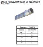 Engate Flexível Antivibração para Bomba 3/4 Polegada x 80 cm Emmeti - Imagem 3