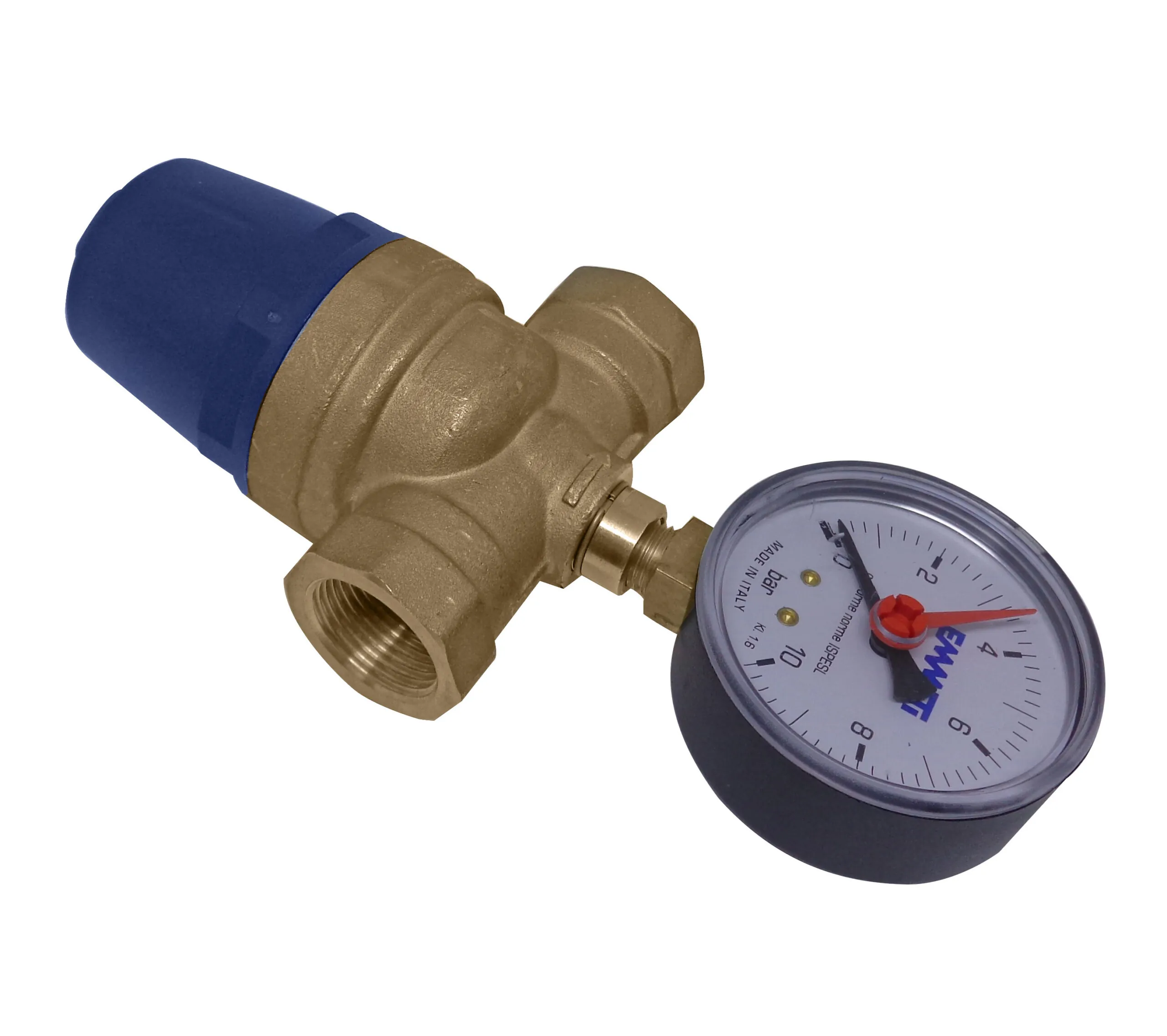 Redutora de Pressão 1/2 Polegada com Manômetro 10 Bar Emmeti - Imagem 1
