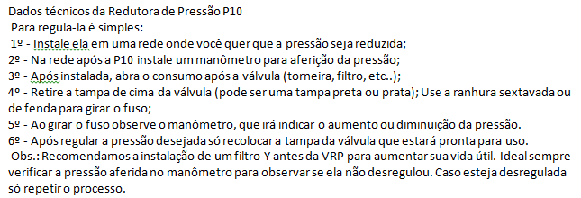 8726284702 6119490690 dados20tecnicos20da20redutora20de20pressao20p1020bling | Tubo Plex, Flexíveis e Conexões para Água e Gáz Fácil