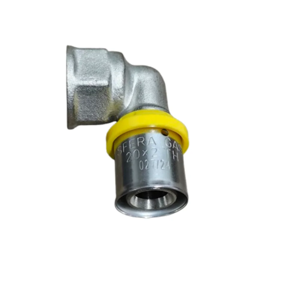Cotovelo Fêmea para Gás 20 mm x 1/2 Polegada Prensar Sfera - Imagem 3