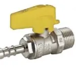 Válvula Esfera Reta para Gás 1/2 Polegada Macho x 3/8 Polegada Bico Mangueira Emmeti
