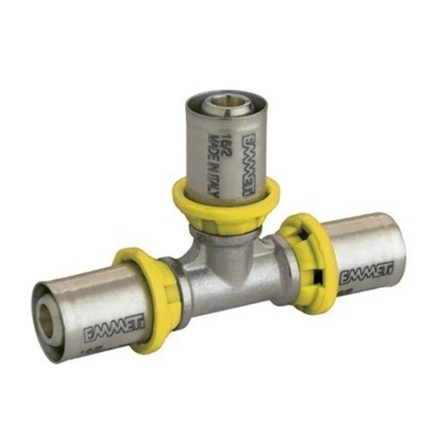 Tê para Gás 16 x 16 x 16 mm Prensar Emmeti - Imagem 1